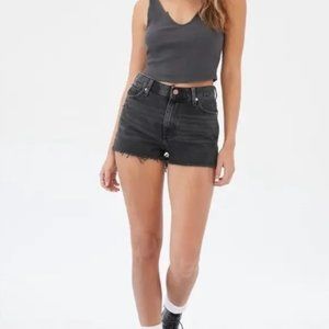 BDG Girlfriend High-Waisted Washed Black Denim Shorts Size 27